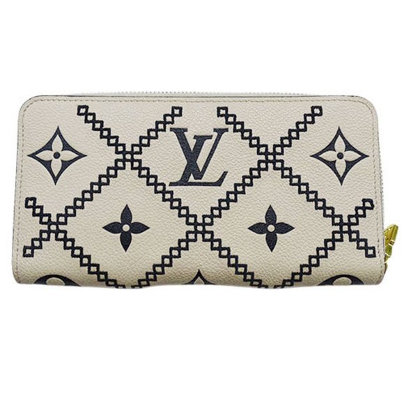 LOUIS VUITTON Accessories - LOUIS VUITTON Wallet Empreinte Broderie Women's Long Zippy Crème M81141 Round